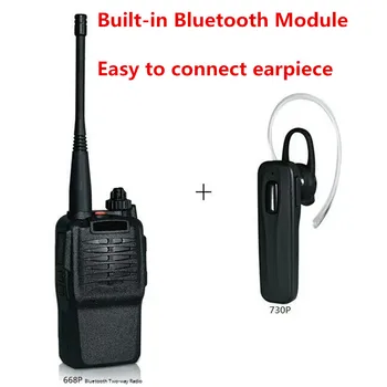 

2PCS 2018 New design Two Way Radio NF-668PLUS 400-470Mhz Built-in Bluetooth 5W CTCSS/DCS Walkie Talkie With Bluetooth Earpiece