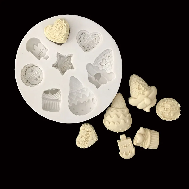 

New strawberry love ice cream cake decoration silicone mold Chocolate fondant baking tools childlike ultra light clay