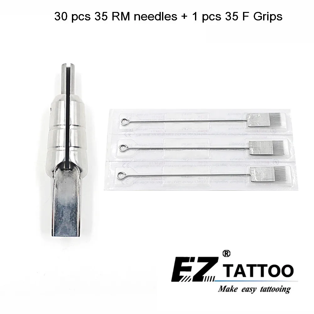EZ 30 pc Magnum Tattoo Needles 35RM with 1 316 Stainless Steel Magnem bullet tubes 35F Grip tattoo supply set/lot | Красота и