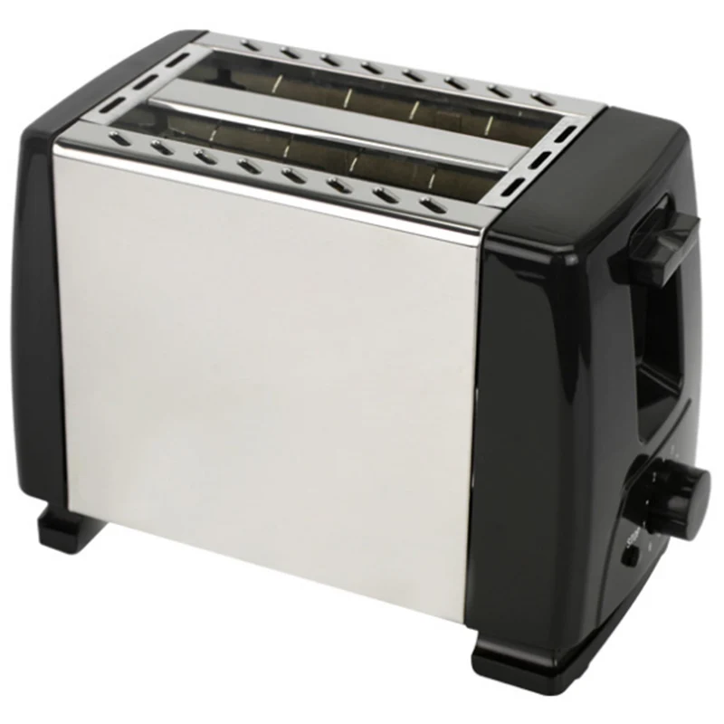Автоматический тостер, тостер с 2х широкими прорезями для до 4х дисков, 6х шелковых ступеней с горячим рулоном для Круассанов, бубликов, ЕС - Цвет: Black