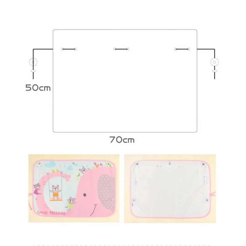 70*50 см автомобиль штора с мультипликационными мотивами крышка защита от солнца Блокировка Авто Занавес сторона Блокировка растяжение занавеска от солнца для детей автомобиль-Стайлинг