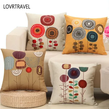 

LOVRTRVEL Square Simple Flower Cushion For Sofa Decorative Throw Pillow Pillowcase Hidden Zipper Design Capa De Almofada 55*55cm