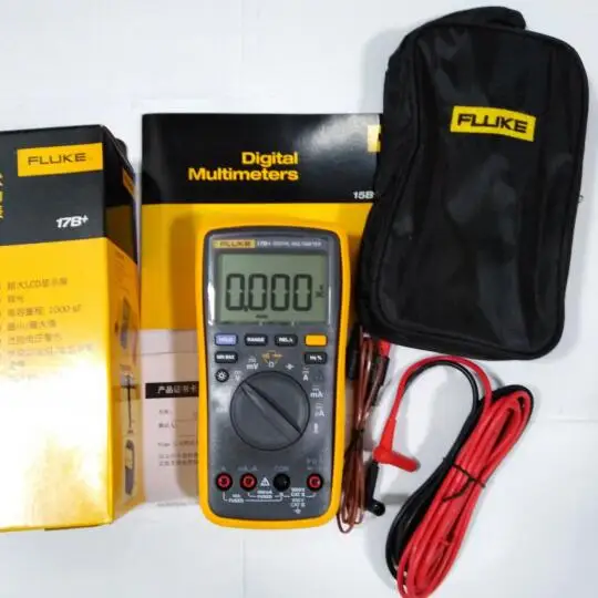 FLUKE 17B+ цифровой мультиметр тестовый er DMM с тестовыми проводами TL75+ мягкий чехол KCH17