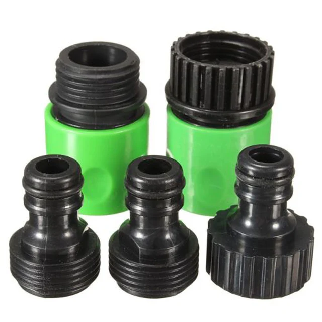 5pcs Complete Garden Hose Quick Connect Set Kit Plastic Hose Tap