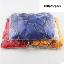 100 шт. 13,56 МГц IC бирки 1 K S50 ABS водонепроницаемый ISO IC брелоков доступа Управление цепочка для ключей RFID Метка смарт-карты