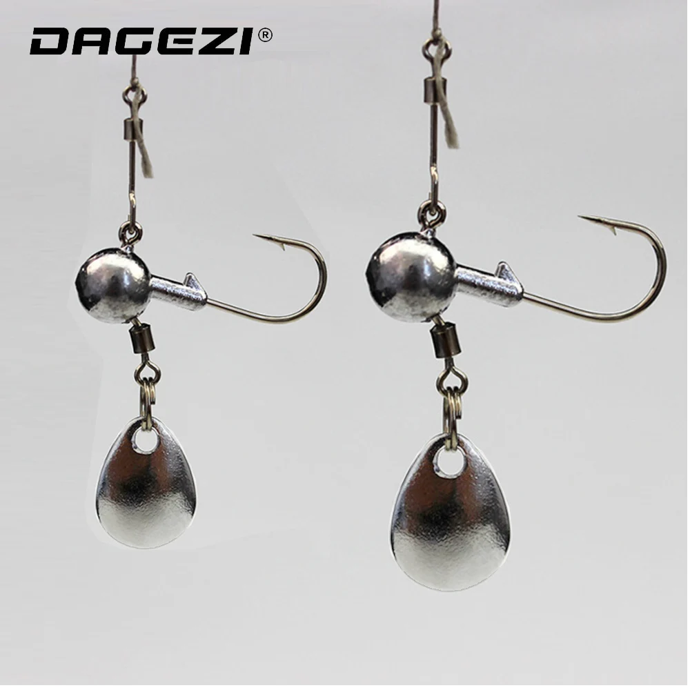 

DAGEZI Jig head hook 2g/4g 5pcs/lot Lead Head fishing hook jigs bait for soft Lure worms fishing tackle accessories