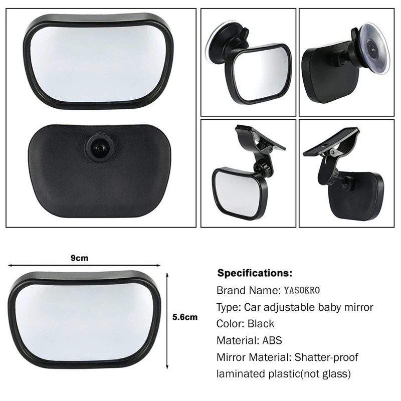 Car Back Seat Baby Mirror in Mini Children Rear Convex Mirror