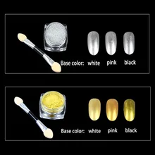 1g High Quality Gold Silver Metal Mirror Powder Nail Glitter Holographic Dust Powder Polvere Effetto Specchio Nail Gel Decor