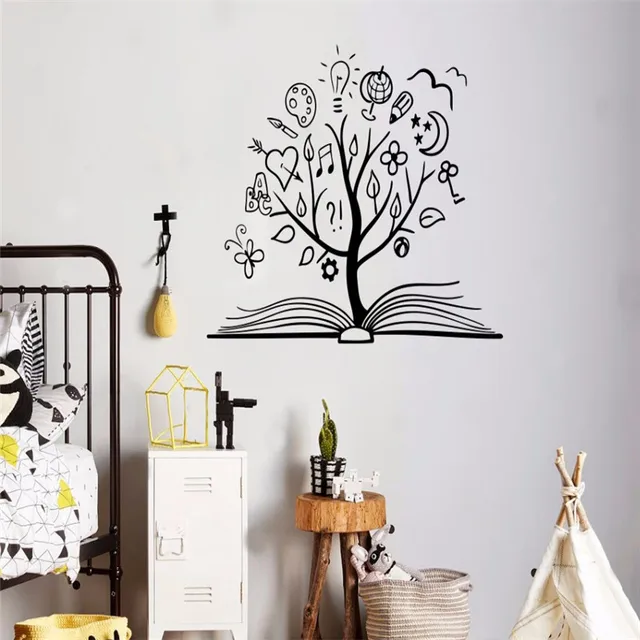Book Tree Wall Decal Vinyl Sticker Library School Classroom Study Room