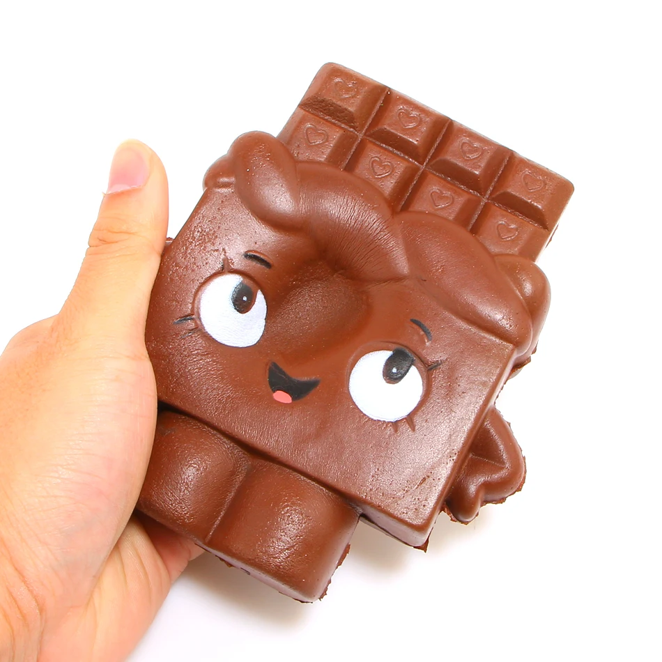New Arrived 13CM Jumbo Smiling face Chocolate Squishy Slow Rising Sweet Scented Phone Strap-in ...