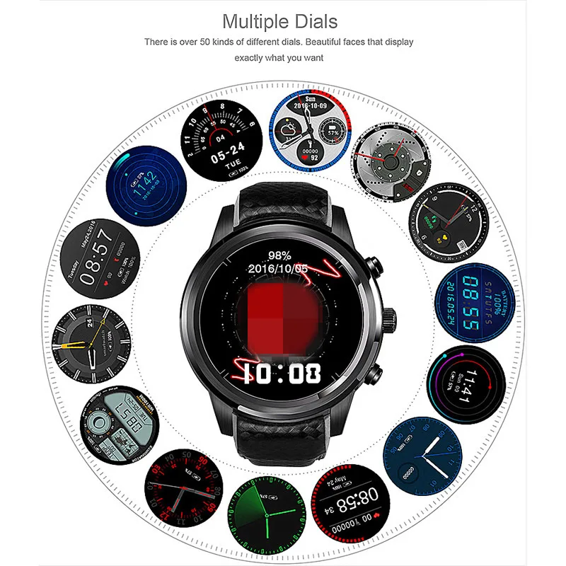 Smart Watch Android 5.1 GPS Watch 3G Support SIM Card 3G Bluetooth Wifi Heart Rate Monitor Touch Screen Android Phone
