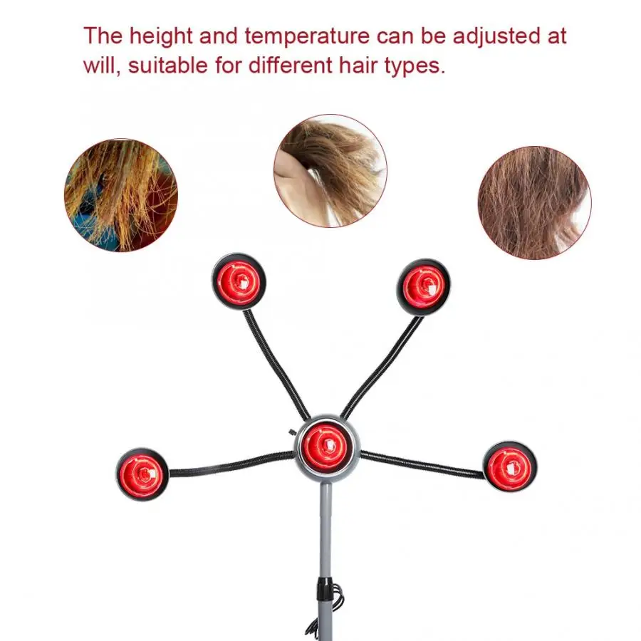 Инфракрасный фен для волос инфракрасный 5 головы парикмахерские кожи Красота лампа теплоты легкого применения для окрашивания волос завивка по уходу за нагреватель для волос, средства для укладки волос
