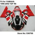 Горячая Распродажа Обтекатели для Yamaha YZF R6 1998 1999 2000 2001 2002 матовый черный пластик обтекателя комплект R6 98 99 00 01 02 HZ06