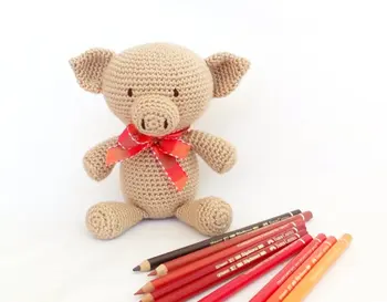 

crochet toys amigurumi rattle pig model number w67