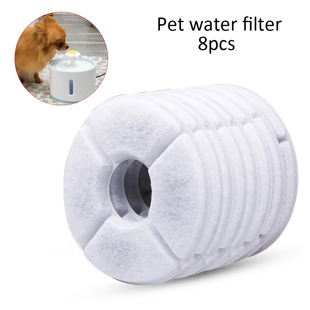 

6pcs/8pcs 360 degree surrounding Activated Carbon Filters Charcoal Filter Replacement for Fountain for Pets Cat Dog Drink Water