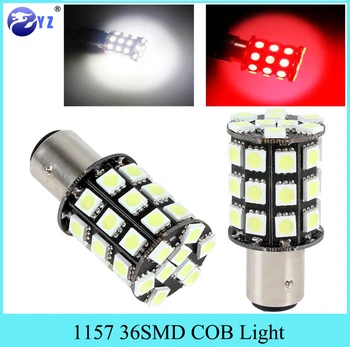 

2Pcs 1156 1157 P21 BAY15D turn signal brake lights backup fog lamp 36SMD 5050 360 lighting car styling free shipping