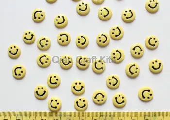 

250pcs Resin Candy Smile face Cabochons 11mm Cell phone decor, hair pin, rings DIY yellow or pink