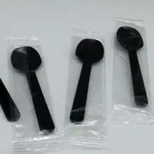 5000 шт. черный Одноразовые индивидуальная упаковка Торт Мороженое ложка пластиковая ложка