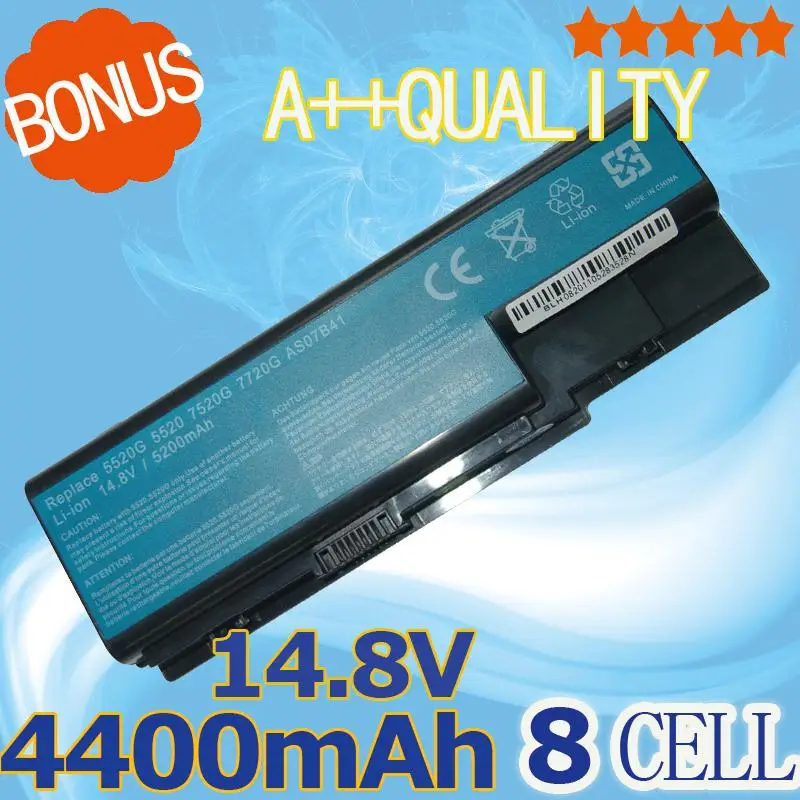 8 ячеек 14 в 4400 мА/ч аккумулятор для Acer Aspire 5220G 5230 5730 5920 5739G 6935 8730G 7720 6930G 7520G AS07B31 AS07B32