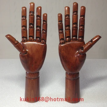 

Boutique display hand model, Flexible joints of wooden mannequin hand used for jewelry display