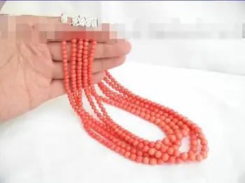 

FREE SHIPPING>>> 5piece graduate natural pink coral necklace