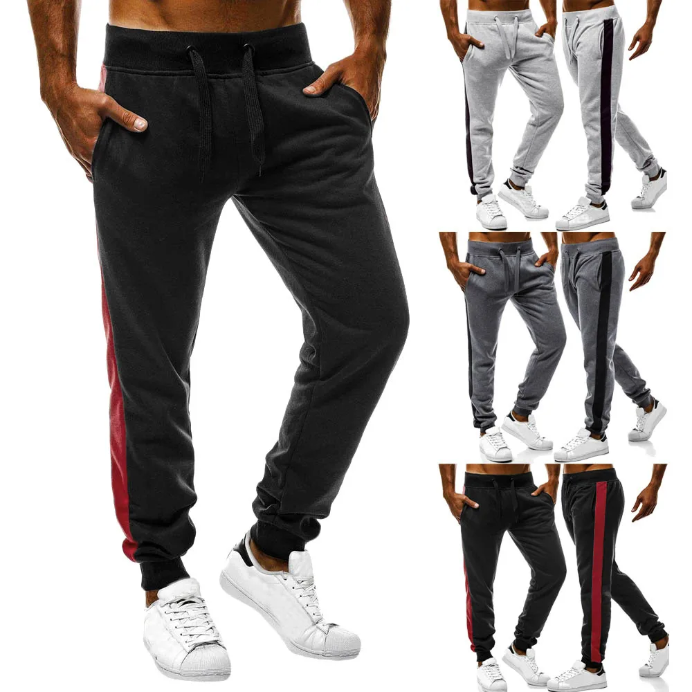 

2019 New Mens Autumn Joggers Patchwork Casual Drawstring Sweatpants Trouser Printed Pants 3.22