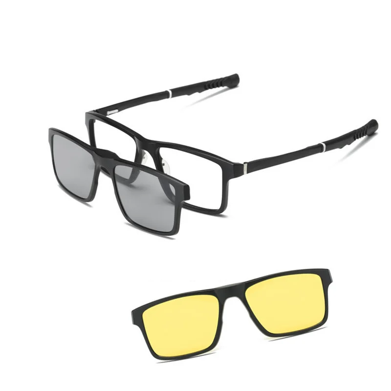 Магнитные солнцезащитные очки с зажимом, поляризованные линзы ночного видения, выдвижные спортивные солнцезащитные очки для мужчин и женщин