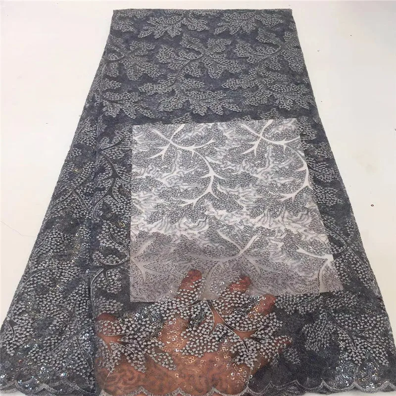 

French Net Lace Fabric 2018 Latest african guipure lace fabric with embroidery mesh tulle pink cord Sequins lace fabric H1515