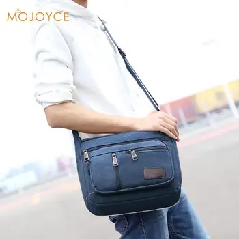 

New Sale Men Canvas Handbags Single Strap Male Shoulder Bags Solid Zipper School Bags for Teenager Casual Travel Handbags