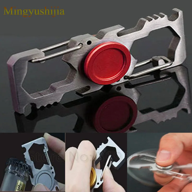 

EDC multitool pocket Keychain Carabiner Buckle multi equipment camp hiking Climbing gear Finger Hand Spinner Spiner Survival Kit