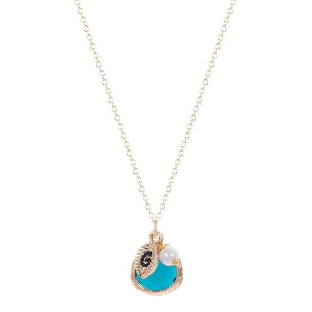 Qiming Dark Blue Stone Necklace Fashion Pendant Qiming Dark Blue Stone Necklace Fashion Pendant Bridesmaid Gifts Jewelry Boho Women