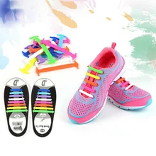 12 шт./компл. Творческий шнурки для обуви унисекс Для женщин Для мужчин Для Спортивного Бега шнурки без завязок; шнурки из эластичного силикона; ко всем кроссовкам; 11 цветов