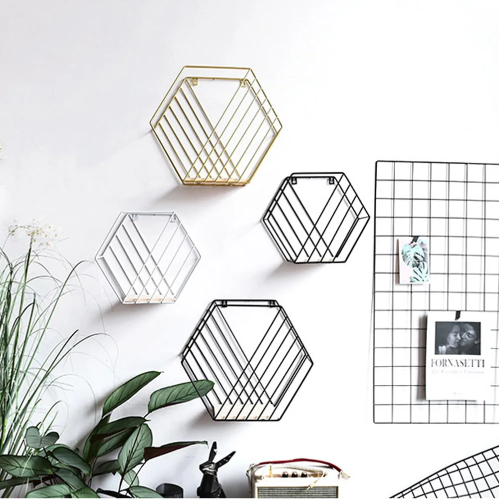 الإبداعية قطري حك الحديد رفوف مسدس مجلة المعادن رف الشمال ديكور جدران المنزل شنقا سلة لا لوح خشبي