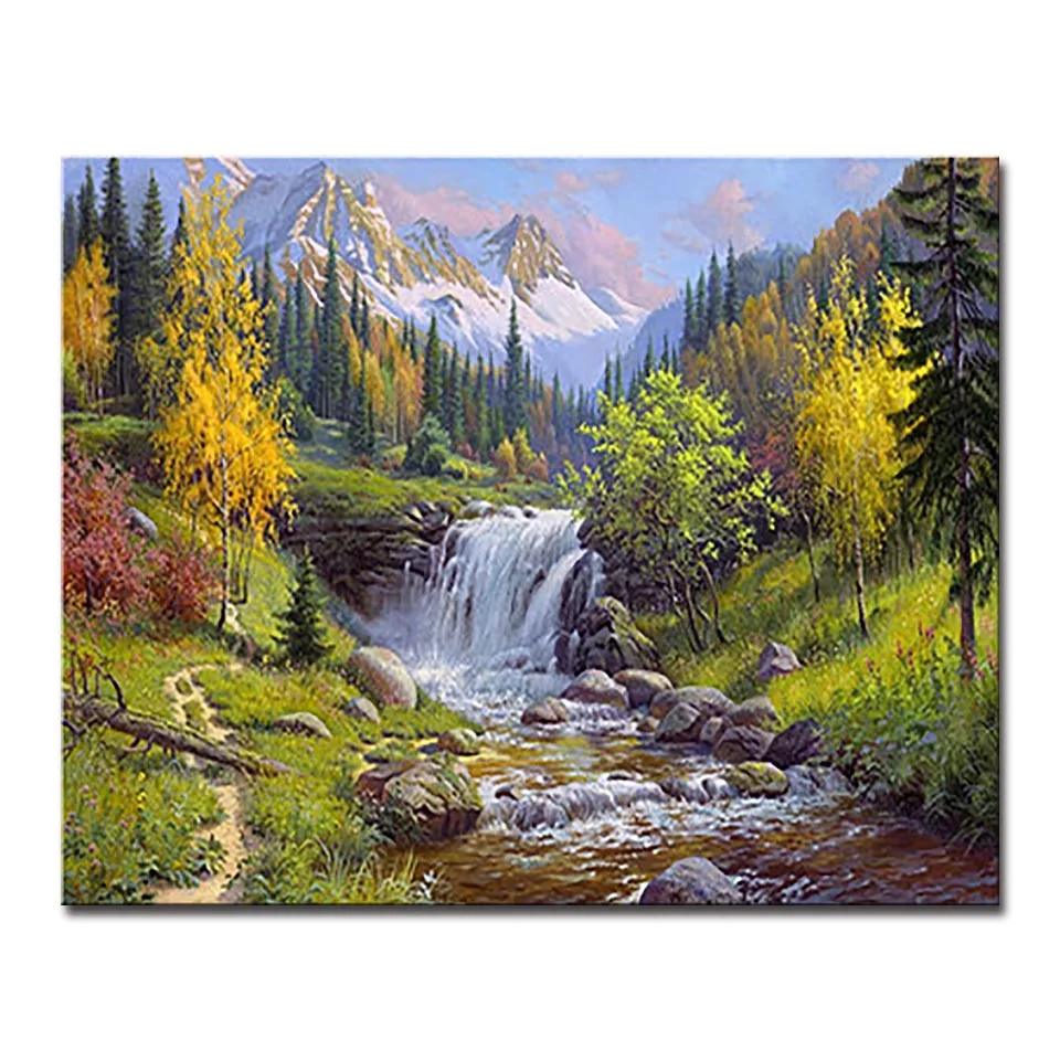 DIY Painting Gift Framework Kits Handpainted Oil Unique Forest