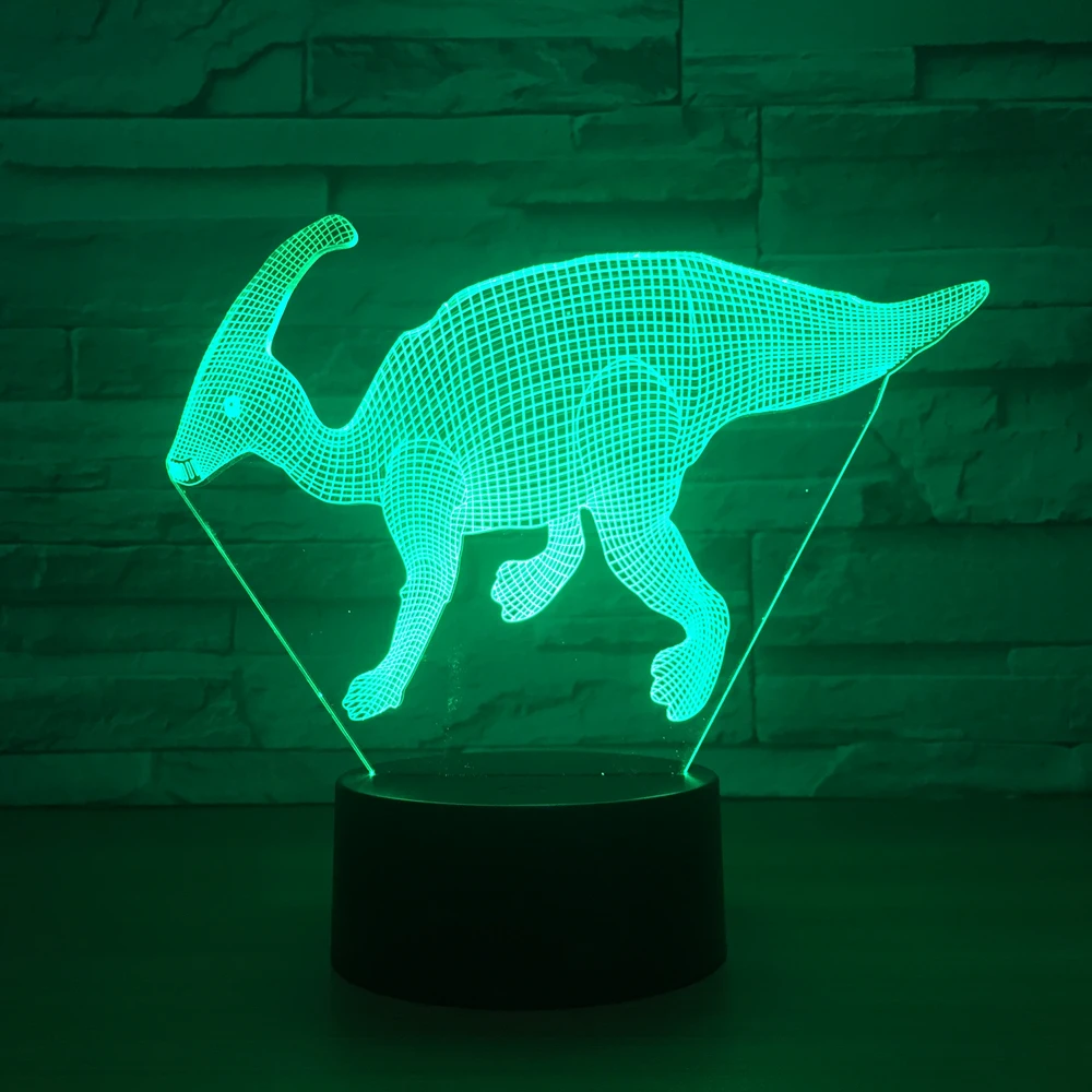 Дропшиппинг Новинка акриловая лампа 3D динозавр юркского периода парк Parasaurolophus