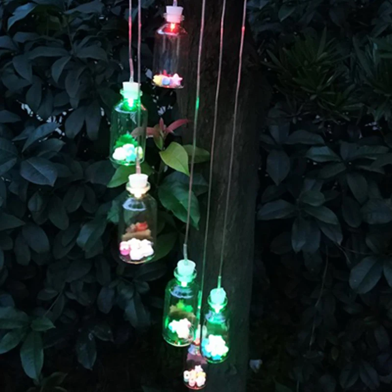 Livre para Garrafa de Jardim Decoração do Jardim Movido a Energia Cor-mudando a Luz do Carrilhão do Vento Led ao ar Lâmpada Solar Vento Casa Luz 4 jardim luz solar movido a energia solar
