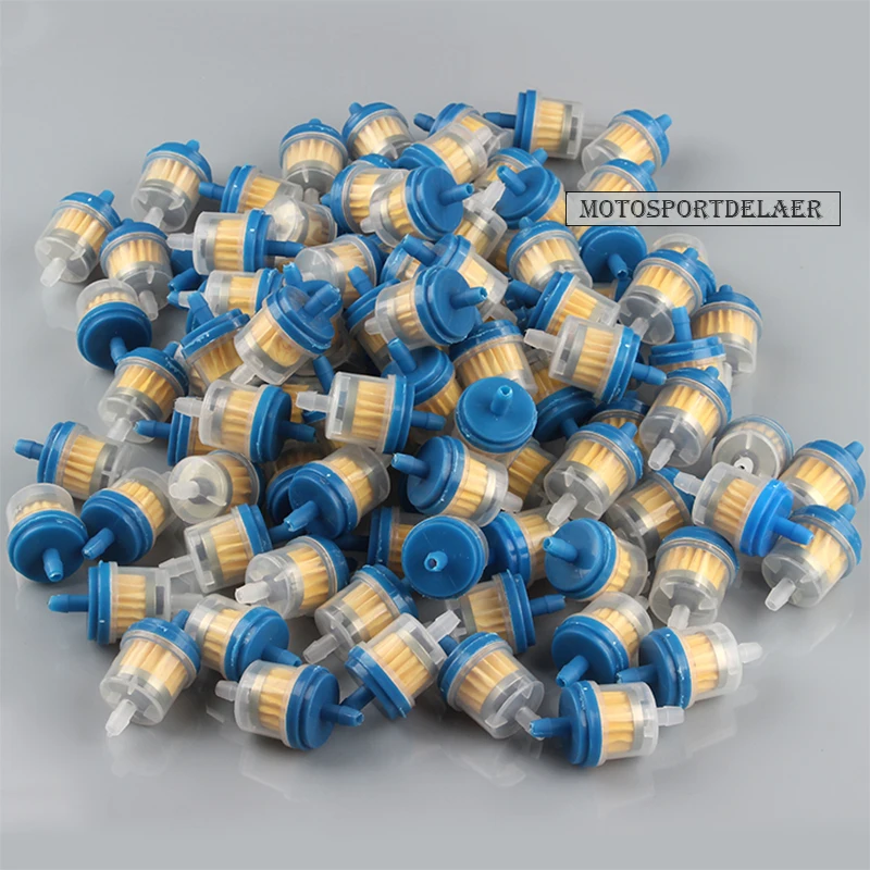 100 PCS Blue Fuel Filter Petrol Inline Gas Filter For Chinese