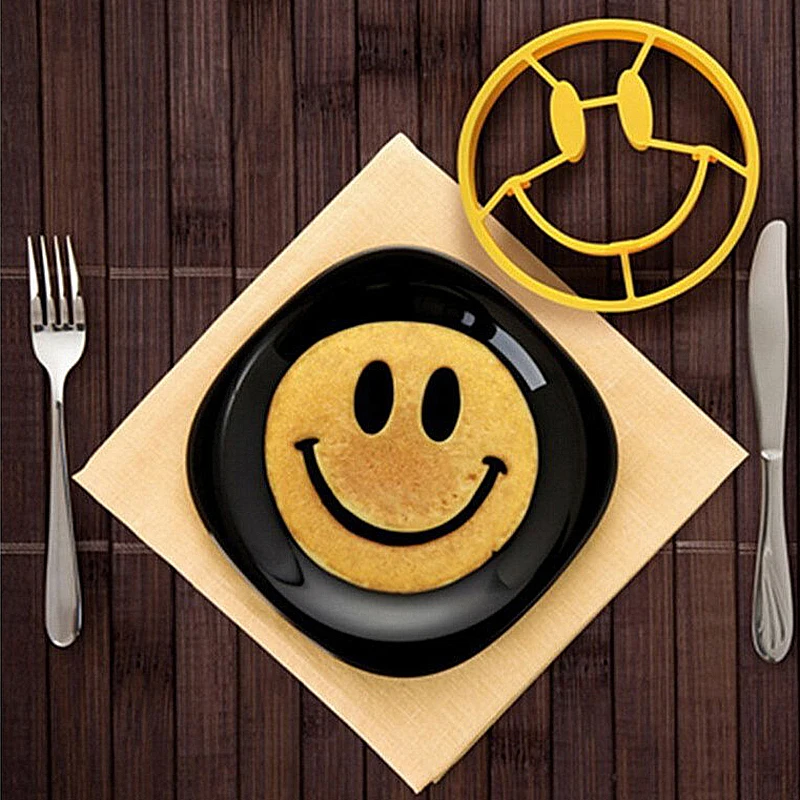 

1pcs creative Smiley Face Egg Mold Silicone Smile Shaped Pancakes Omelette Device Eggs Tool Kitchen DIY Creative Fried Egg Mould