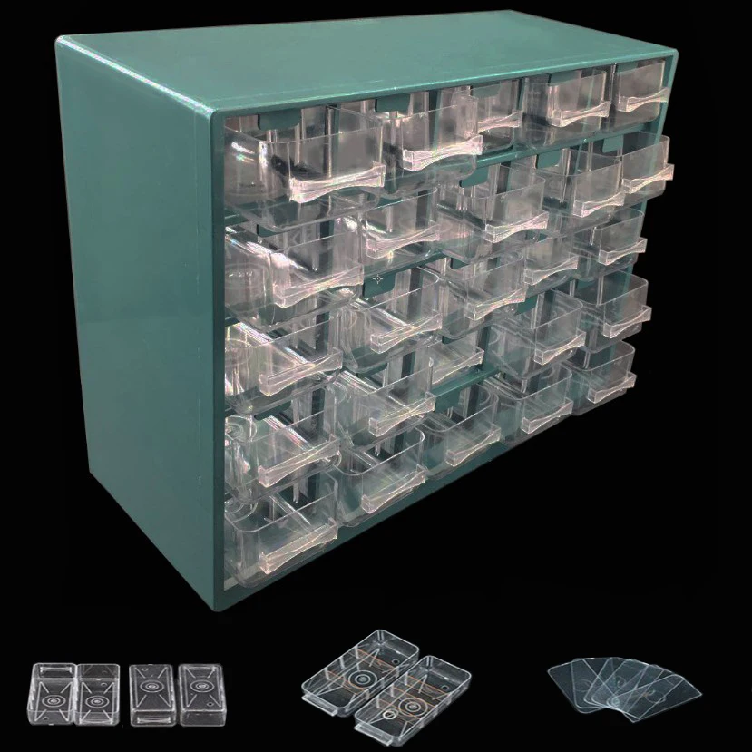 Caja de herramientas de plástico 25 cajón de entramado tipo caja de almacenamiento de herramientas de almacenamiento de pared Caja de herramientas de plástico 25 cajón de entramado tipo caja de almacenamiento de herramientas de almacenamiento de pared