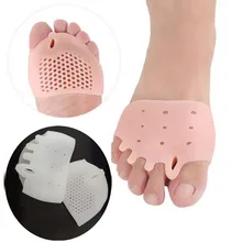 1 пара силиконовые 5-отверстия разделитель для пальцев ноги с Подушка с изображением медовых сот исправление вальгусной деформации первого пальца стопы ортопедический носок выпрямитель разбрасыватель удобрений, забота о ногах, инструмент