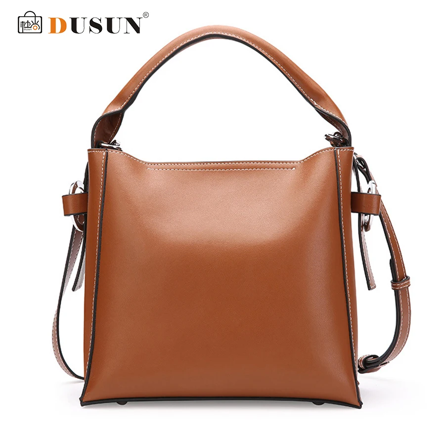 

DUSUN Genuine Leather Handbags Women Winter Brand Messenger Bags Ladies Fashion Bucket Bag Female 2017 Vintage Bolsa Feminina