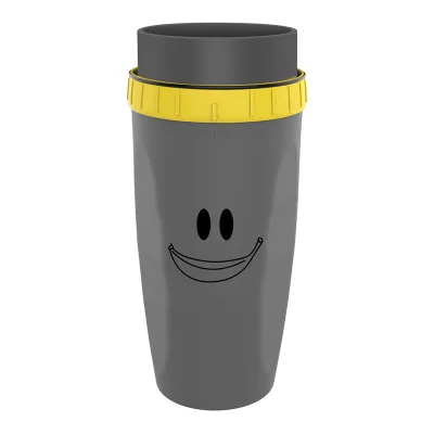 Gray smiling face Французская безрукавная вращающаяся чашка neolid Удобная соломенная чашка детская портативная креативная пластиковая чашка - Цвет: Gray smiling face