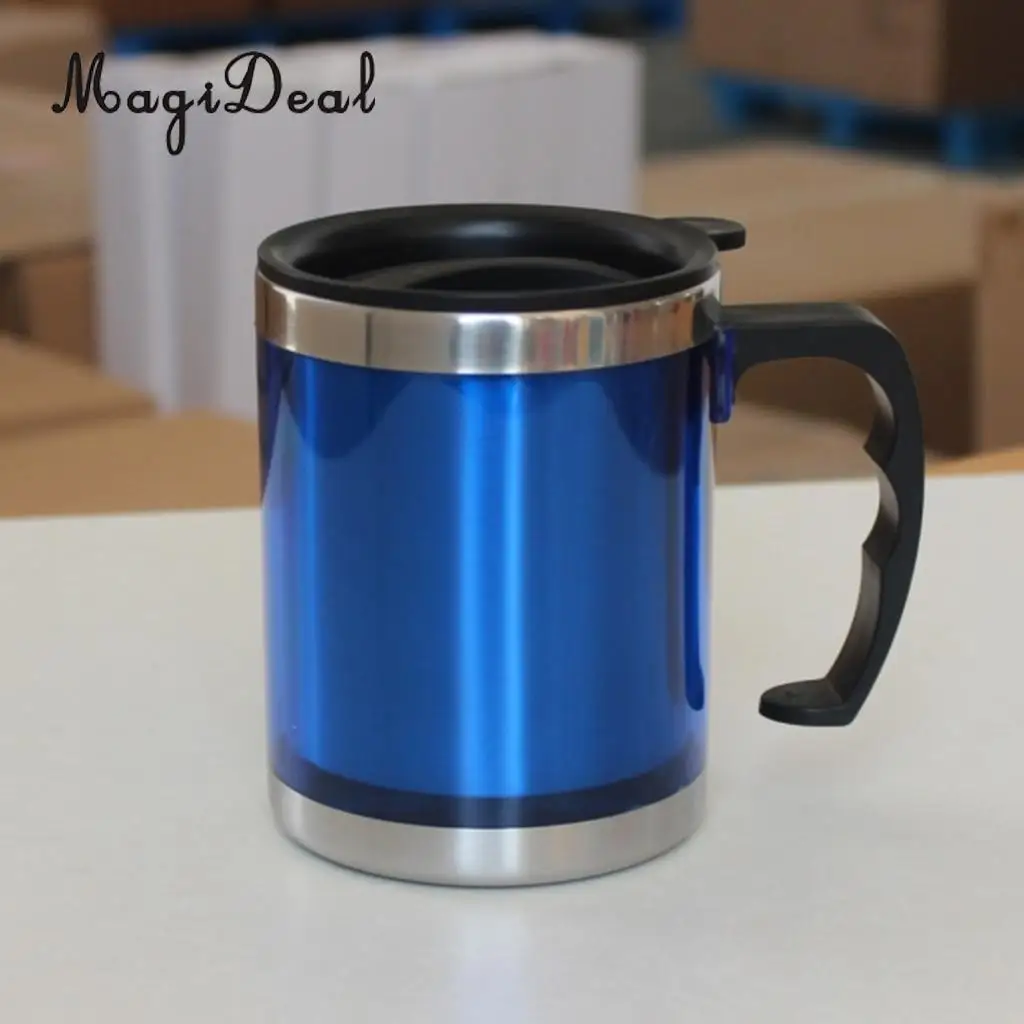 MagiDeal 2 Pieces Stainless Steel Coffee Tea Mug Cup Insulated Camping Travel 450ml