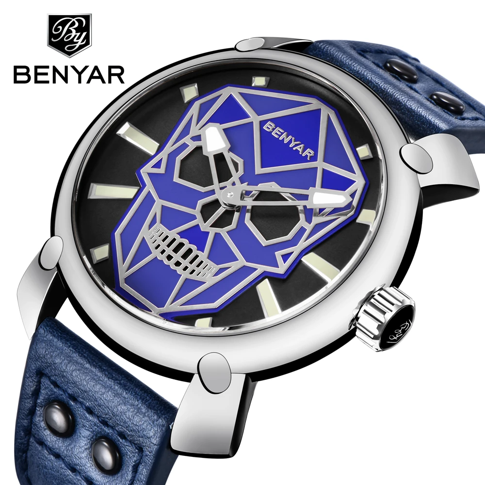 

BENYAR Casual Fashion sports Watch Mens Luxury Brand Waterproof Quartz Leather Male Military Watches Men Clock Relogio Masculino