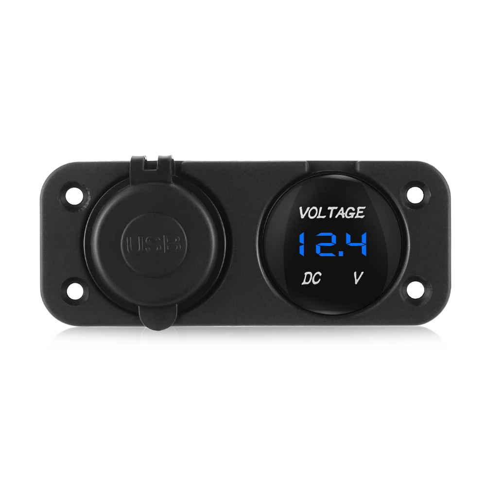 Zeepin 3 в 1 двойной зарядное устройство USB с DC 12 24 В красный синий зеленый свет