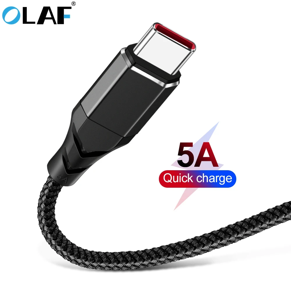 

OLAF 5A USB Type C Cable Fast Charging Data Cord Type-C USB C Quick Charge Cable For Xiaomi Redmi Note 7 Huawei Samsung S10 S9