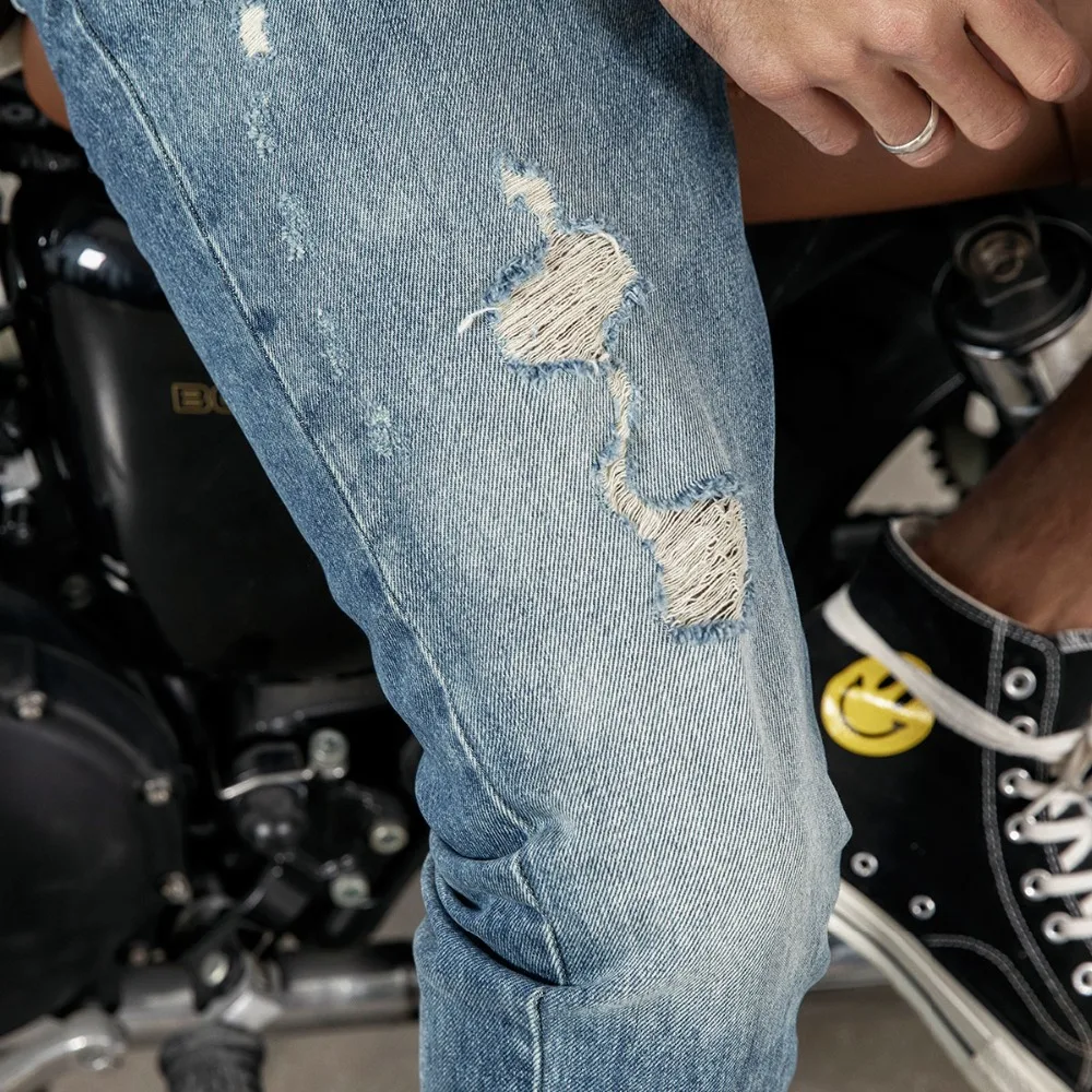 SIMWOOD New 2019 Spring Jeans Men Hole Ankle-Length Pants Cotton Denim Trouser Male Slim Fit Brand Clothing High Quality 190023