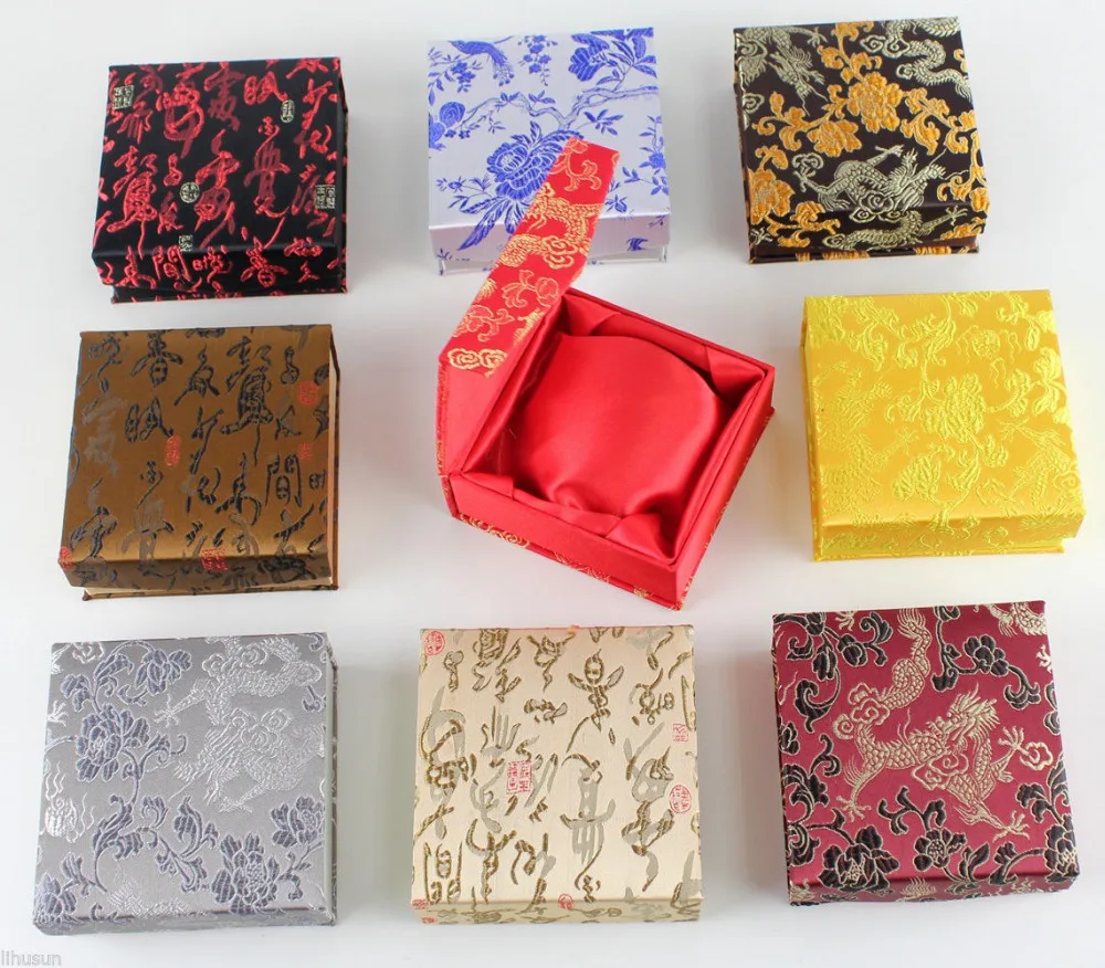 Wholesale10PCS Chinese Handmade vintage silk &wood Jewelry bracelet bangle Boxes Wholesale10PCS Chinese Handmade vintage silk &wood Jewelry bracelet bangle Boxes