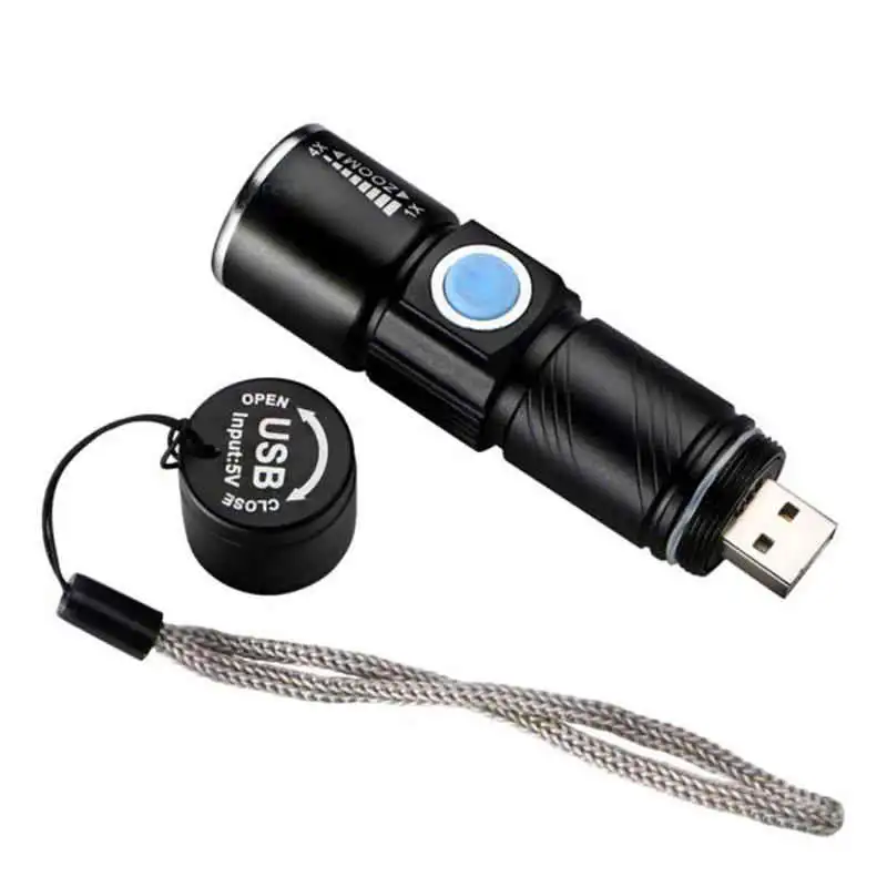 Adjustable LED lamparas de techo MINI lanterna led USB Rechargeable Flashlight Torch Portable powerful led flashlight #4S7 (6)