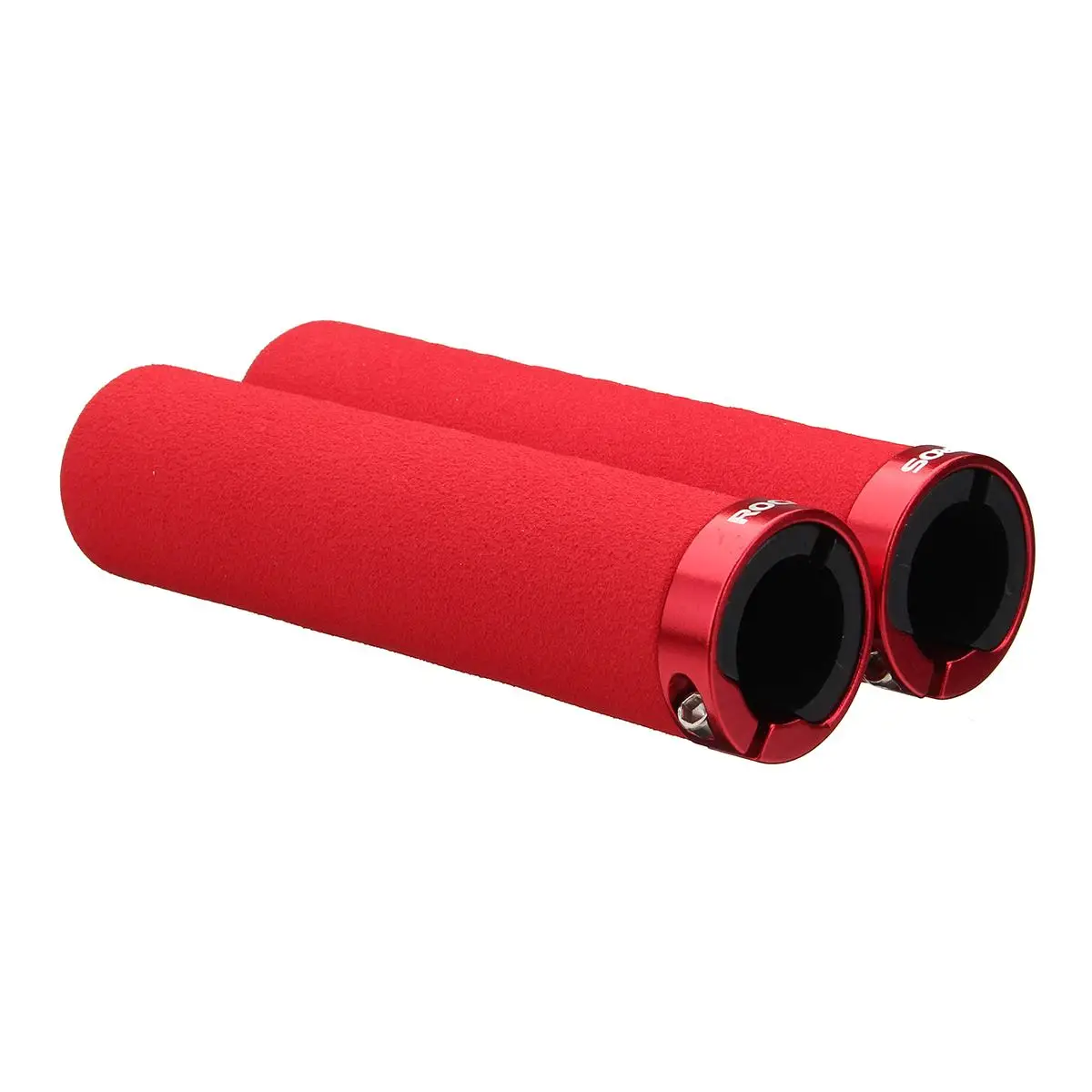 red 1 пара велосипедов Грипсы MTB алюминиевый губчатые накладки на ручки анти-скольжения амортизирующие мягкие велосипедные Грипсы Ultraight велосипедный руль - Цвет: red